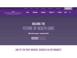 Des Moines University's official website homepage screenshot