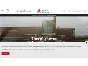DeSales University's official website homepage screenshot