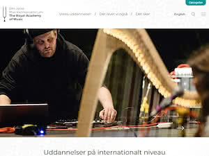 Det Jyske Musikkonservatorium's official website homepage screenshot