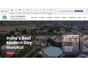 Dev Sanskriti Vishwavidyalaya's official website homepage screenshot