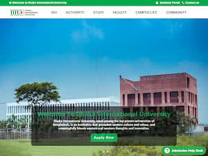 Dhaka International University's official website homepage screenshot