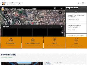 Dharmawangsa University's official website homepage screenshot
