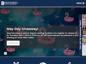 Dickinson State University's official website homepage screenshot