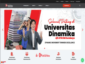 Dinamika University's official website homepage screenshot