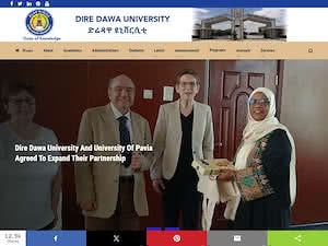 Dire Dawa University's official website homepage screenshot