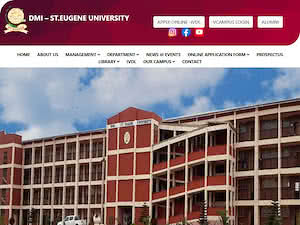 DMI-St. Eugene University's official website homepage screenshot