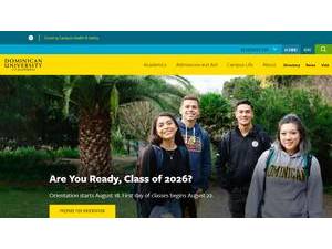 Dominican University of California's official website homepage screenshot