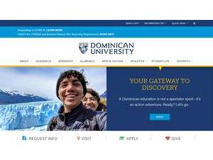 Dominican University's official website homepage screenshot