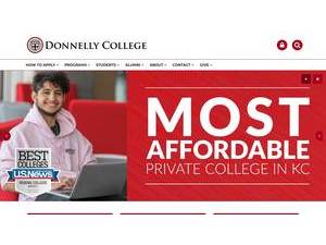 Donnelly College's official website homepage screenshot