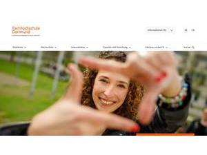 Dortmund University of Applied Sciences and Arts's official website homepage screenshot