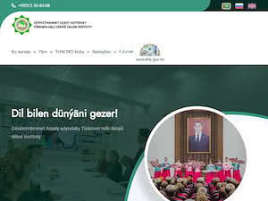 Dovletmammet Azadi Turkmen National Institute of World Languages's official website homepage screenshot