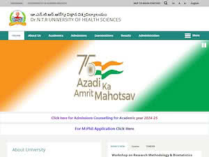 Dr. N.T.R. University of Health Sciences's official website homepage screenshot