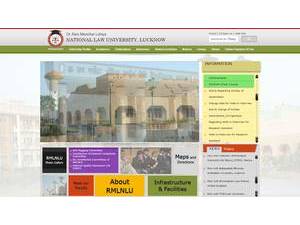Dr. Ram Manohar Lohiya National Law University's official website homepage screenshot