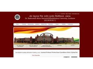 Dr. Shakuntala Misra National Rehabilitation University's official website homepage screenshot