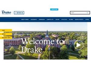 Drake University's official website homepage screenshot