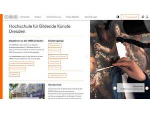 Dresden University of Fine Arts's official website homepage screenshot