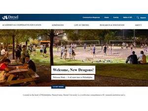 Drexel University's official website homepage screenshot