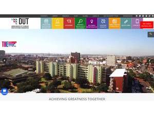 Durban University of Technology's official website homepage screenshot