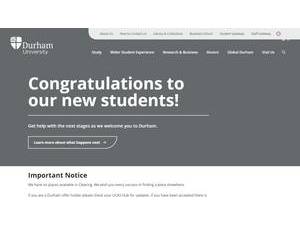 Durham University's official website homepage screenshot