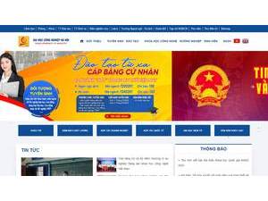 Đại Học Công Nghiệp Hà Nội's official website homepage screenshot