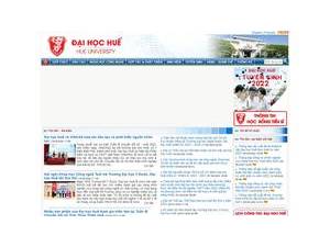 Đại học Huê's official website homepage screenshot