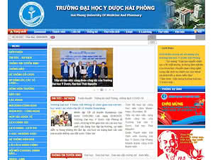 Đại học Y Hải phòng's official website homepage screenshot