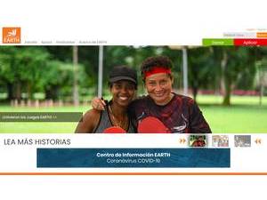 EARTH University's official website homepage screenshot