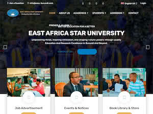 East Africa Star University's official website homepage screenshot