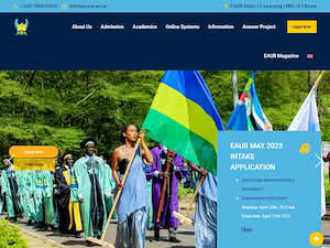 East African University Rwanda's official website homepage screenshot
