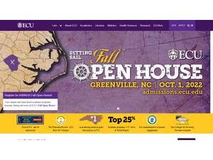 East Carolina University's official website homepage screenshot