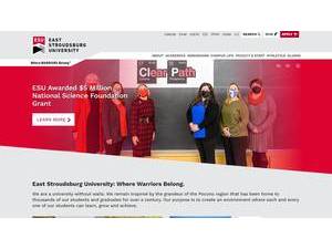 East Stroudsburg University's official website homepage screenshot