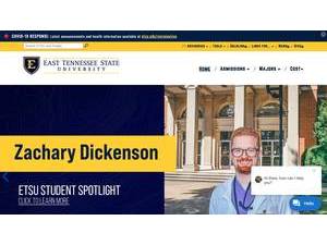 East Tennessee State University's official website homepage screenshot