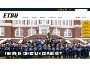 East Texas Baptist University's official website homepage screenshot