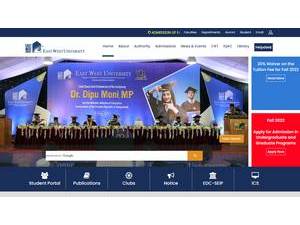 East West University's official website homepage screenshot
