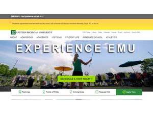 Eastern Michigan University's official website homepage screenshot