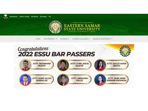Eastern Samar State University's official website homepage screenshot