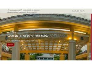 Eastern University, Sri Lanka's official website homepage screenshot