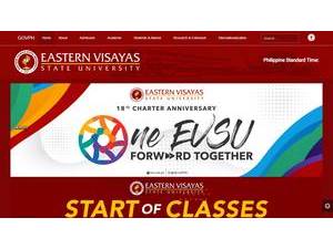 Eastern Visayas State University's official website homepage screenshot