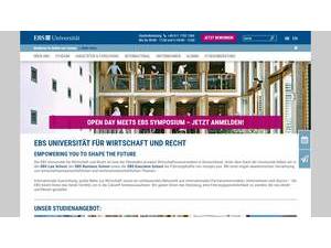 EBS University of Business and Law's official website homepage screenshot