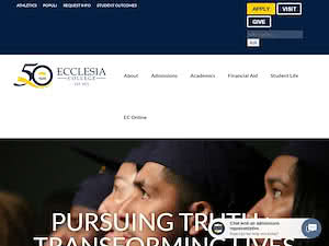Ecclesia College's official website homepage screenshot