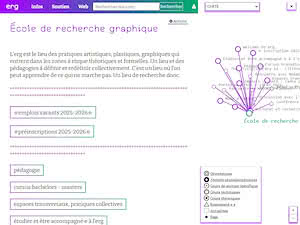 École de Recherche Graphique's official website homepage screenshot