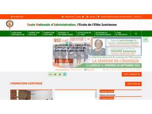 École Nationale d'Administration de Côte d'Ivoire's official website homepage screenshot