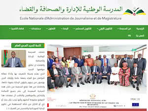 École Nationale d'Administration, de Journalisme et de Magistrature's official website homepage screenshot