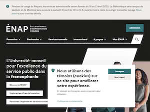 École Nationale d'Administration Publique's official website homepage screenshot