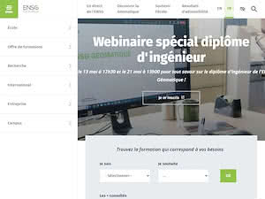 École Nationale des Sciences Géographiques's official website homepage screenshot