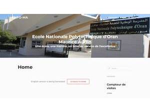 École Nationale Polytechnique d'Oran's official website homepage screenshot