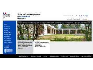 École Nationale Supérieure d'Architecture de Nancy's official website homepage screenshot