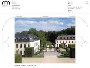 École Nationale Supérieure des Arts Visuels de La Cambre's official website homepage screenshot