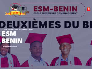 École Supérieure de Management Benin's official website homepage screenshot