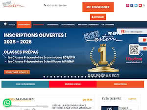 École Supérieure en Ingénierie de l'Information, Télécoms, Management et Génie Civil's official website homepage screenshot